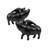 Flying Pig Sculptural Accent  Set of 2  7" x 3" x 5.5"  Black