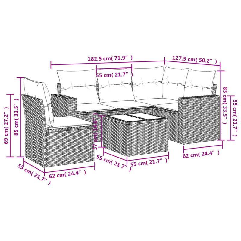 Vidaxl Garden Sofa Set Beige