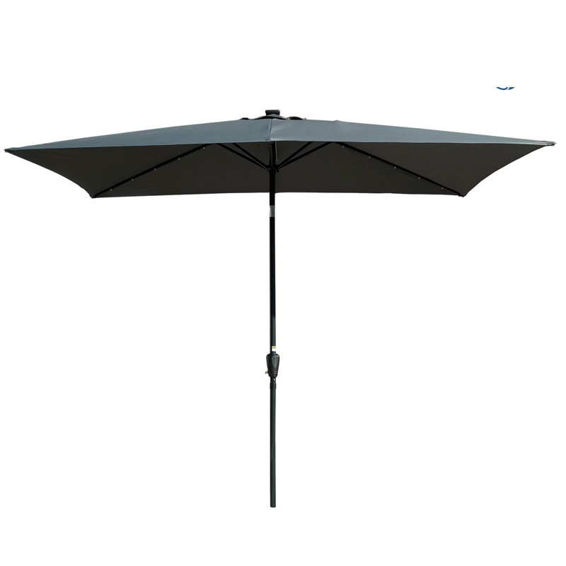 Parasol lumineux à énergie solaire à DEL, Anthracite