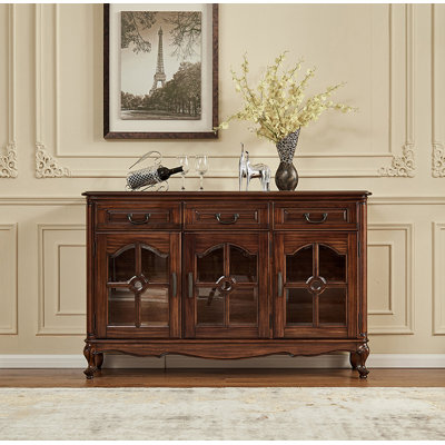 American-style Walnut & Glass Sideboard