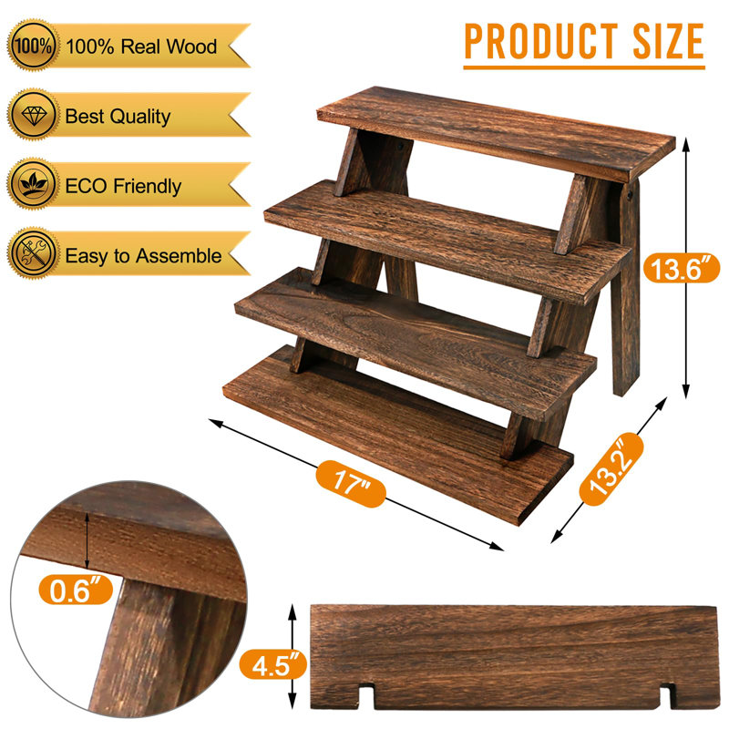 4 Tier Cupcake Display Stand, Rustic Tiered Display Stand