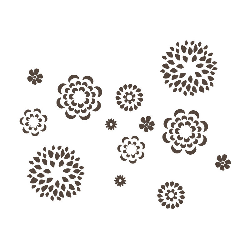 Adhésif décoratif motif floral, H 38 po x l 48 po x P 0,01 po, Brun