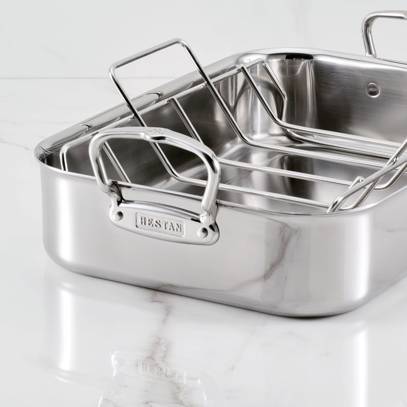 Small Polished Roaster With Rack