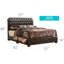 Élégante base de lit double brun foncé-1129709139-1129709134