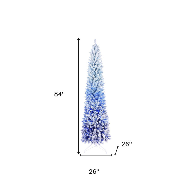Sapin de Noël élancé 7 pi bleu et blanc 7 pi