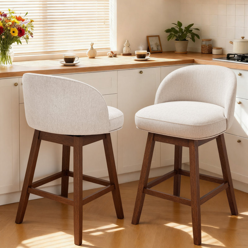 Detweiler Modern Upholstery 26"H Swivel Counter Stool