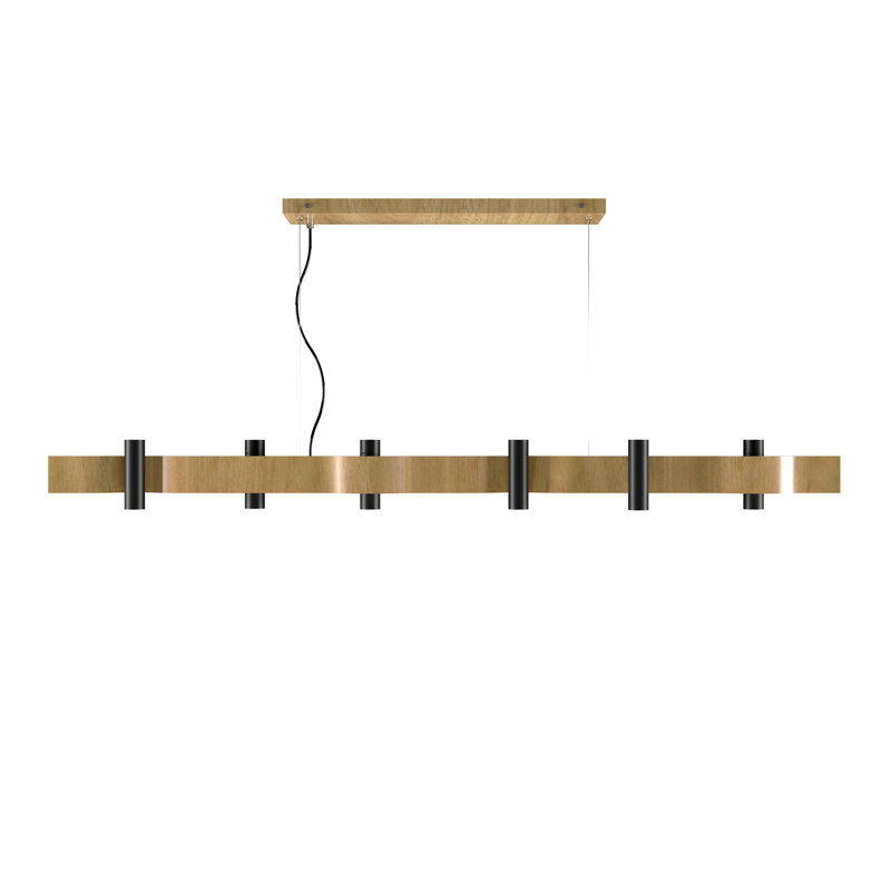 Luminaire suspendu Flow Accord, Louro Freijo, H 5,31 po x l 59,06 po x P 4,33 po, 14