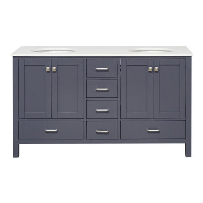 Claudett 60'' Double Bathroom Vanity with Top