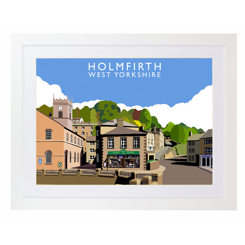 Holmfirth by Richard O'Neil - Print, 44 cm H x 54 cm W x 2.2 cm D, White Wood Frame