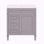 Meuble-lavabo de 30 po avec lavabo supérieur, meuble-lavabo moderne avec 2 tiroirs et tiroir escamotable, meuble-lavabo simple-118592862