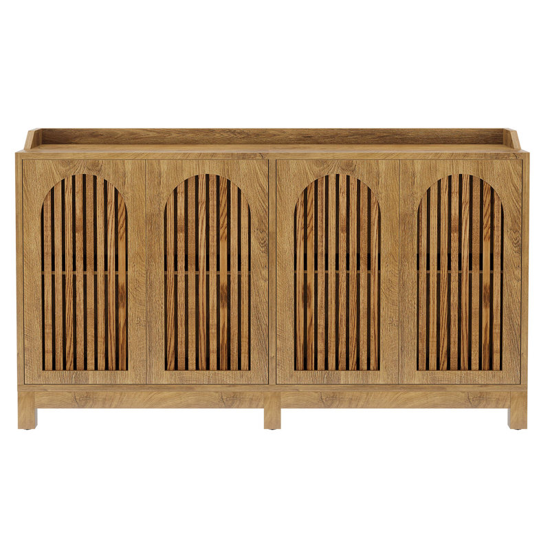 57" Sideboard Buffet, Farmhouse Storage Cabinet with Adjustable Shelf