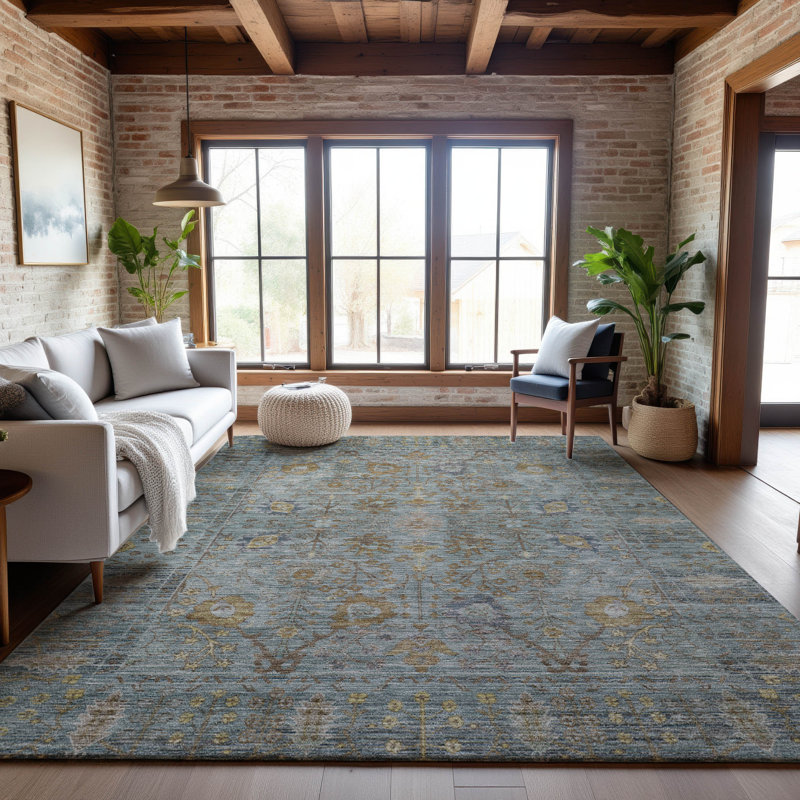 Premium Machine Washable Wayne AMF1106 Global Rug, Rectangle 2 pi 6 po x 3 pi 10 po
