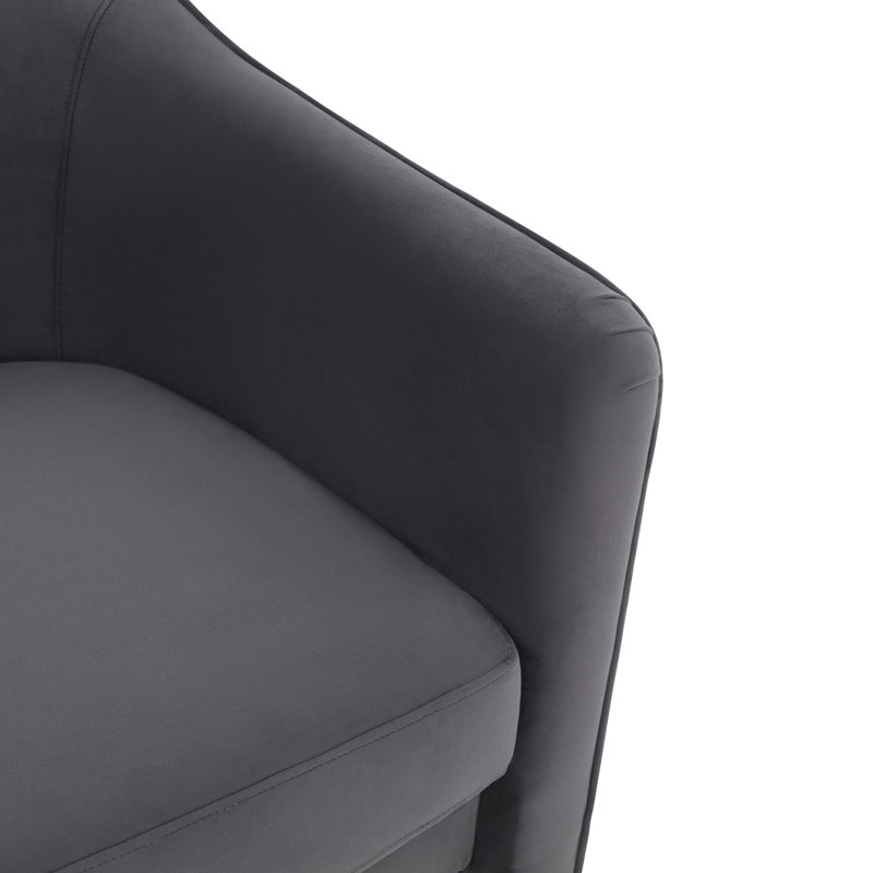 Fauteuil l 30,3 po Upland, Velours gris foncé
