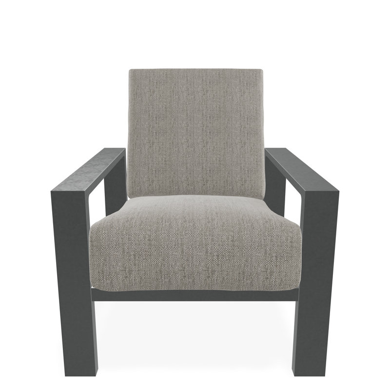 Larssen Deep Seating Cushion Arm Chair, Graphite, Thatch Ash