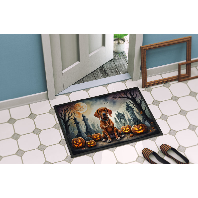 Tapis d'entrée extérieur antidérapant Nyjee Vizsla Spooky, L 18 po x L 27 po