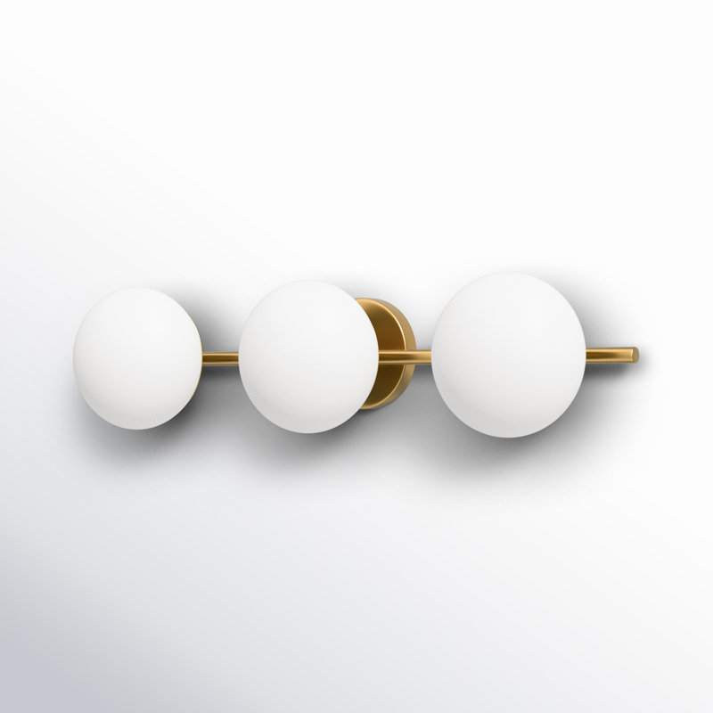 Vibi 3 Light Alabaster Dimmable Vanity Light, Burnished Brass