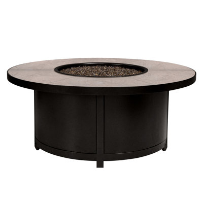 Elba Round Aluminum Propane and Natural Gas Fire Pit Table