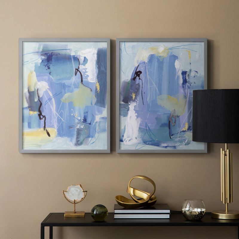 «The Whispering Sea I», reproduction encadrée de qualité supérieure - prête à être accrochée - aucun clou requis - aucun clou requis