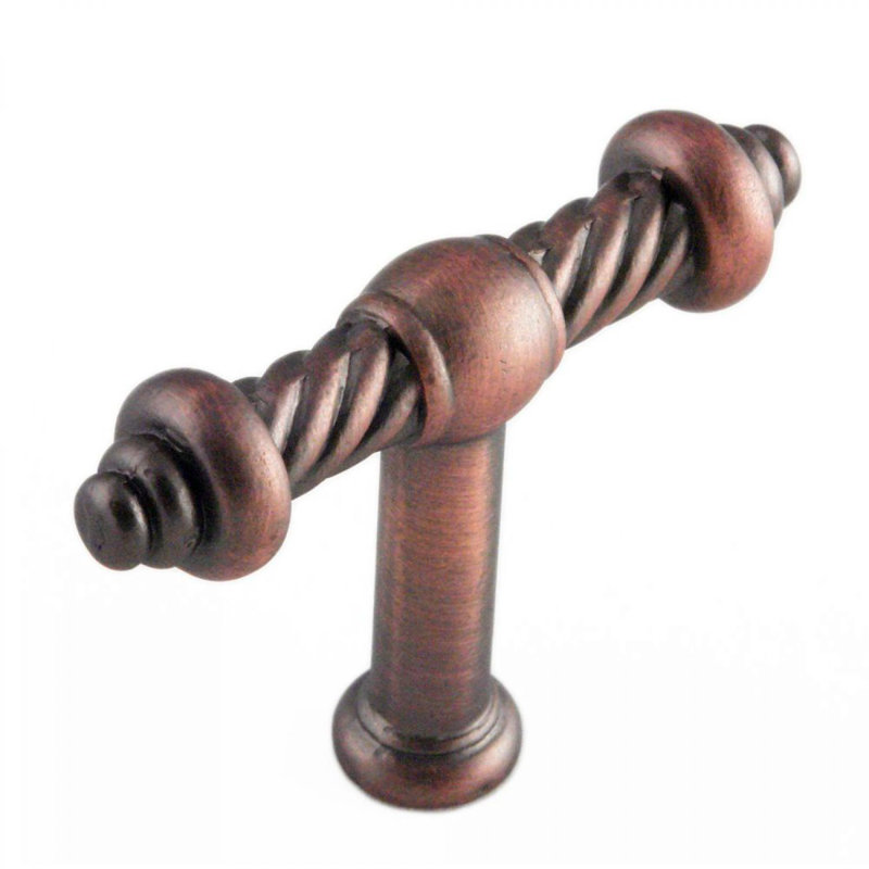 CK Series 3 3/4" Length Bar Knob, Distressed Copper, Small
