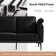 Stringfield 57"W Modern Faux Leather-trimmed Fabric Loveseat