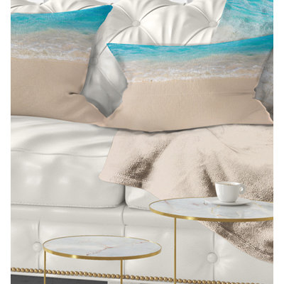 Serene White and Blue Waters - Sea & Shore Printed Throw Pillow