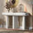 Space-saving Geometric Solid Mdf Entryway Table, Stylish White Hallway Solution