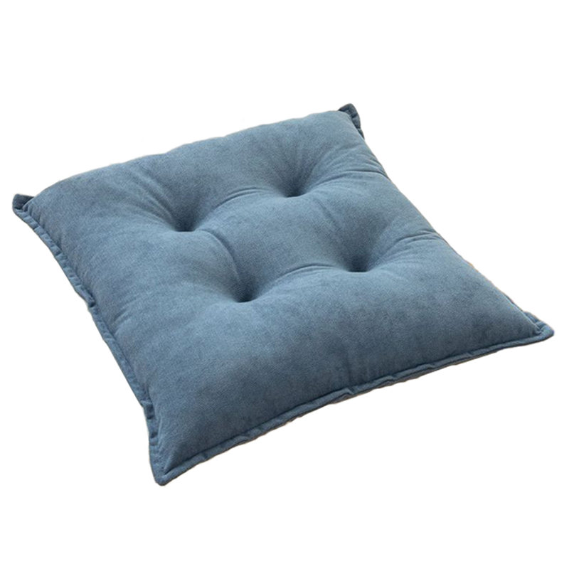 Seat Cushions For Home Use, Tufted Corduroy Floor Cushions For Living Room Tatami, 17 Inch, Blue