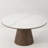 Astraea 59" Round Sintered Stone Dining Table Seats 6-8 with Walnut Base