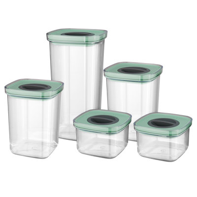 BergHOFF Leo 5Pc Smart Seal Food Container Set, Green, Airtight Lids, Leakproof
