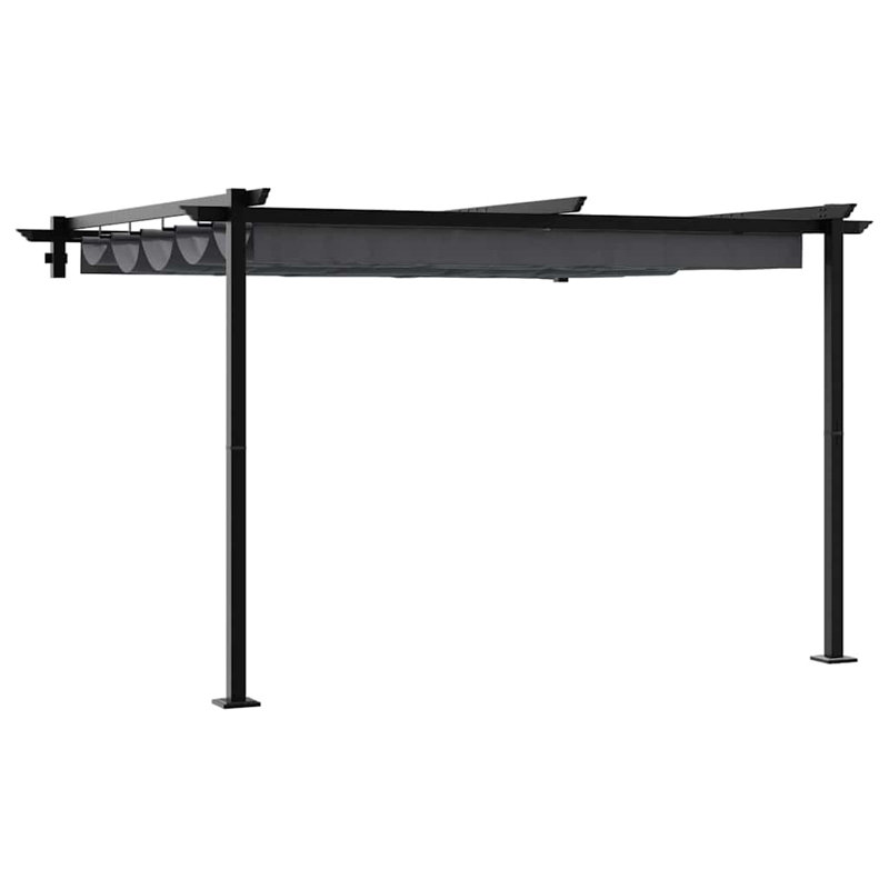  Wall Mounted Gazebo Anthracite Steel, 300" H x 300" W x 300" D, Anthracite
