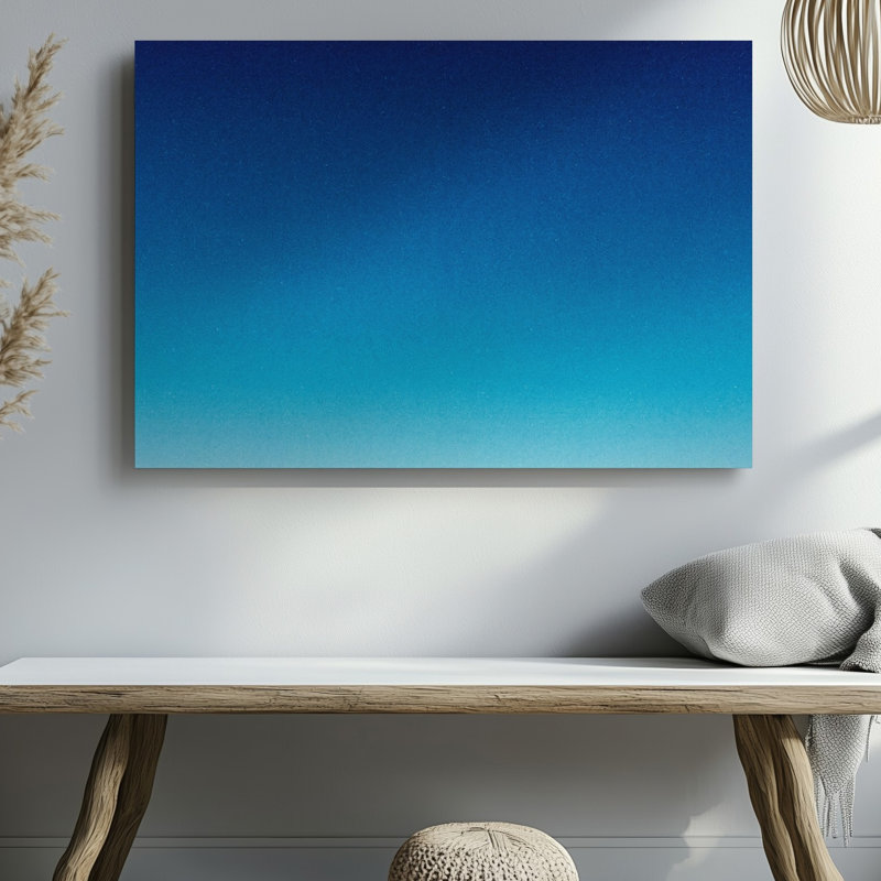 Toile, art mural bleu azur sur le dessus, H 9 po x l 12 po