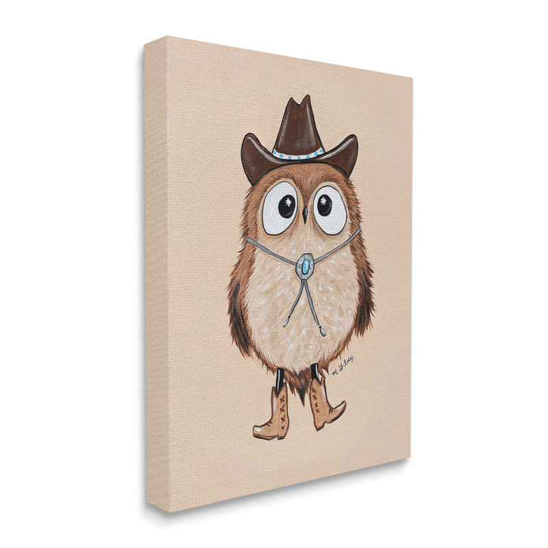 Art mural sur toile Southwestern Cowboy Owl par Michelle Gilsey, H 40 po x l 30 po