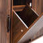 Îlot de cuisine avec poubelle, table à abattants, tablette ajustable, étagère à épices, porte-serviettes brun-1370870831