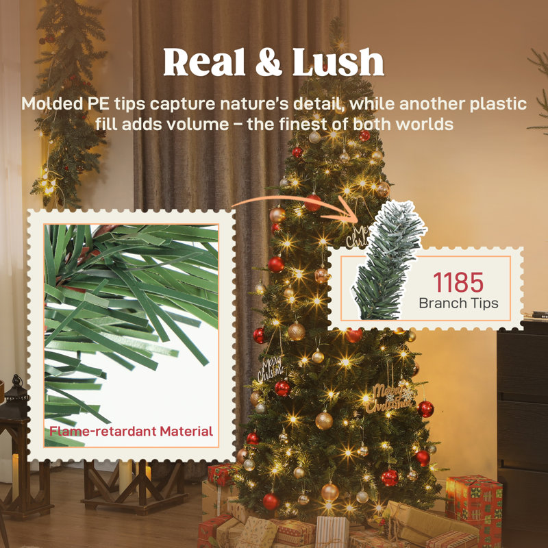 Arbre de Noël escamotable 6 pi, arbre de Noël pliable, vert, 6'