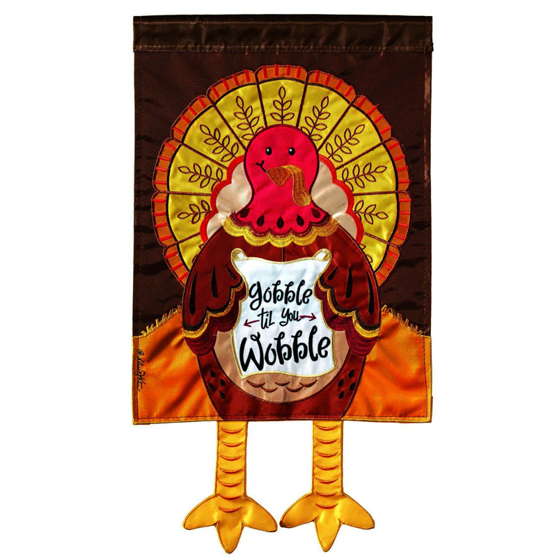 Applique le polyester de 2 côtés 24 x 13 po. turquie drapeau de jardin