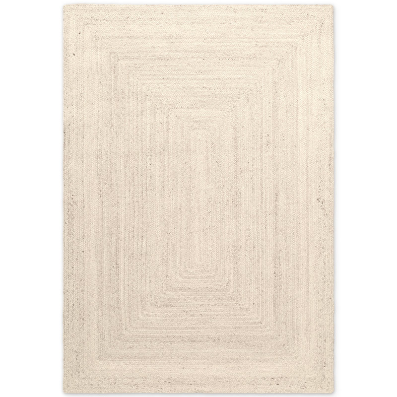 Hanse Home Juno - Jute Rug, Natural Rug for Living room, Bedroom, Diningeoom, Rectangle 160 x 230 cm, White