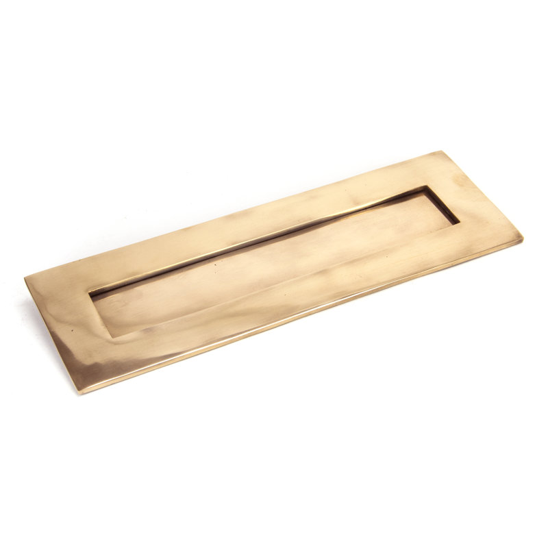 Letter Plate Door Accessory, 10.8cm H x 32.4cm W x 0.4cm D, Polished Bronze