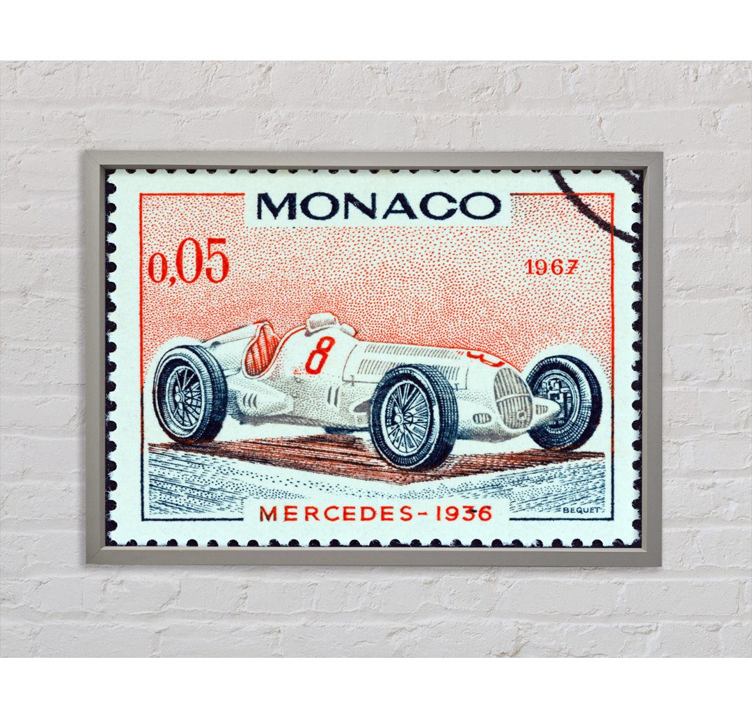 Monaco Race Stamp - Einzelner Bilderrahmen Kunstdrucke auf Leinwand