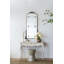 Miroir arqué 24 "x 48,5" doré antique avec cadre en métal