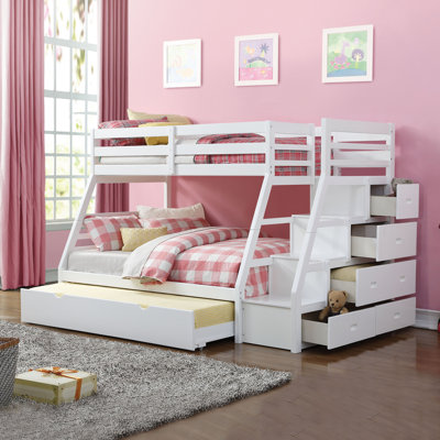 Beyazit Kids Full Bunk Bed with Drawers