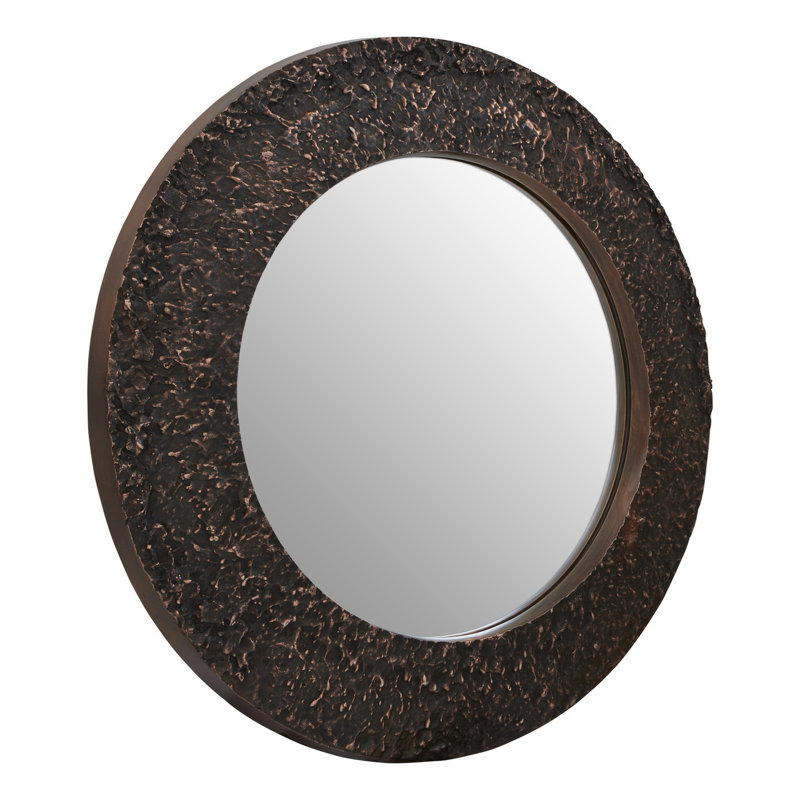 Corinne Metal Flat Wall Mirror, Copper/Black