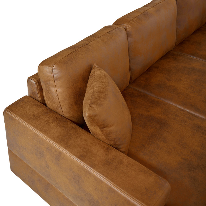 Canapé modulaire 120 po en similicuir caramel