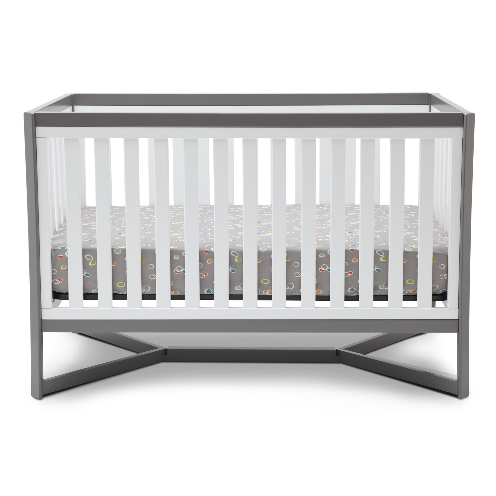 Tribeca 4-in-1 Convertible Crib, White/Gray