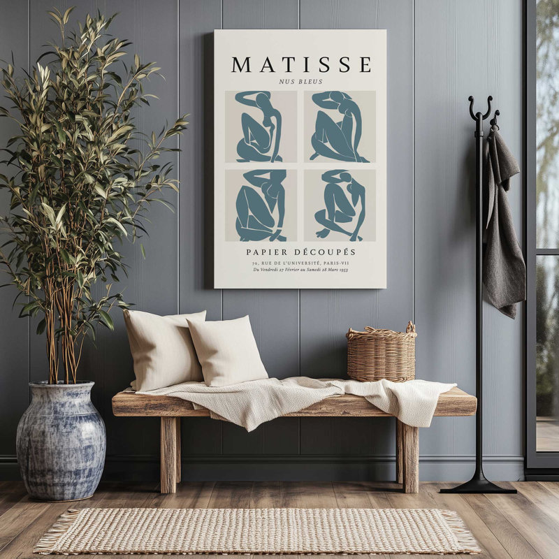Nus Bleus Matisse, affiche d'art v2, Toile tendue, H 18 po x l 12 po x P 1,25 po