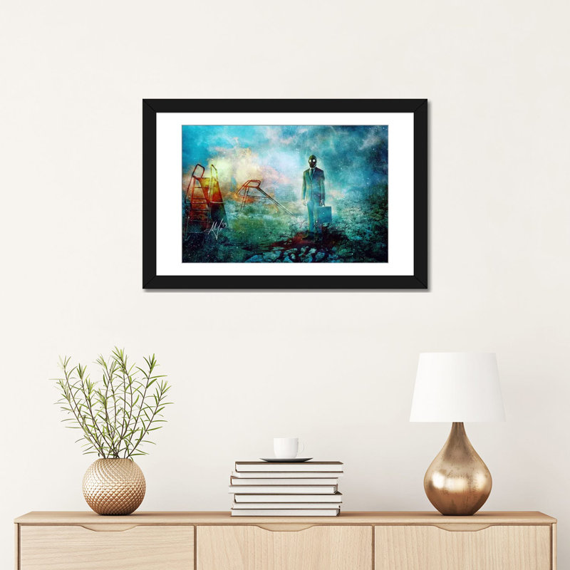 « douleur », impression sur toile, H 16 po x l 24 po x P 1 po, Papier d'art encadré noir, Blanc