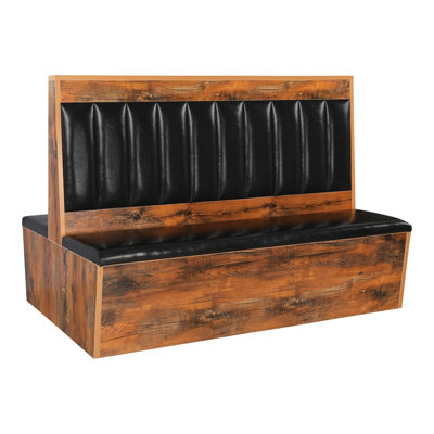 Cabine double en mélamine 46 po avec siège en vinyle noir