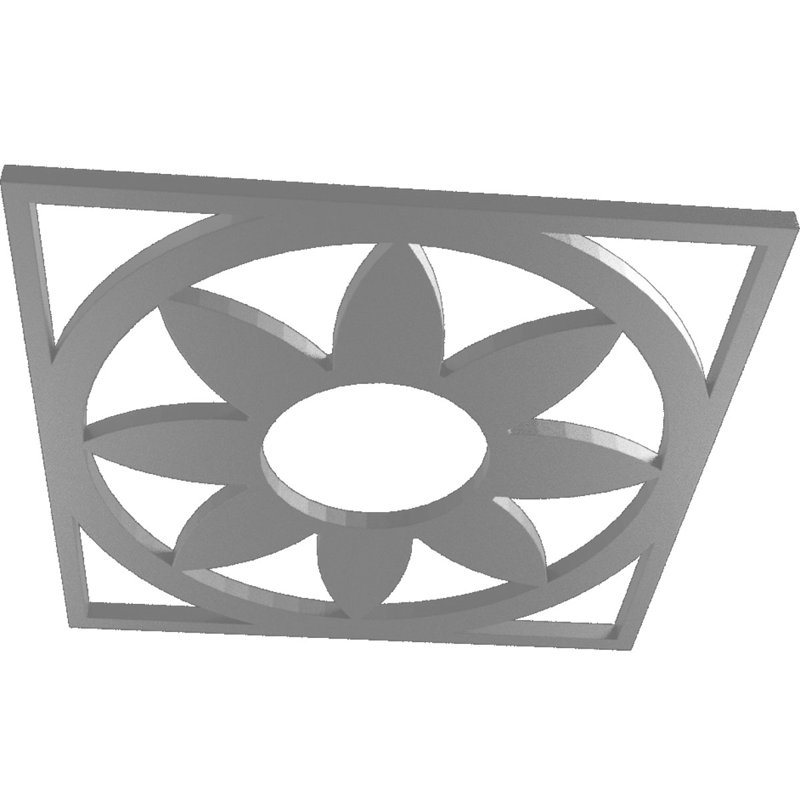 Médaillon de plafond percé en PVC de qualité architecturale Blume, H 24 po x l 24 po x P 0,75 po, Nickel