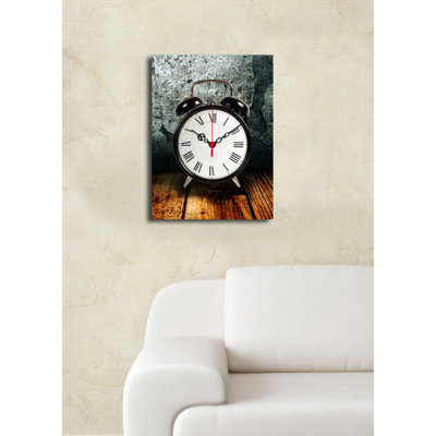 Elegant Decorative Canvas Wall Clock, 12 x 16 inches | 100% Suede Canvas, 100% Wooden Frame (Thickness: 1.2 inches) | Stylish Home Decor for Living Room, Bedroom, Office | Unique Design & Timeless Appeal