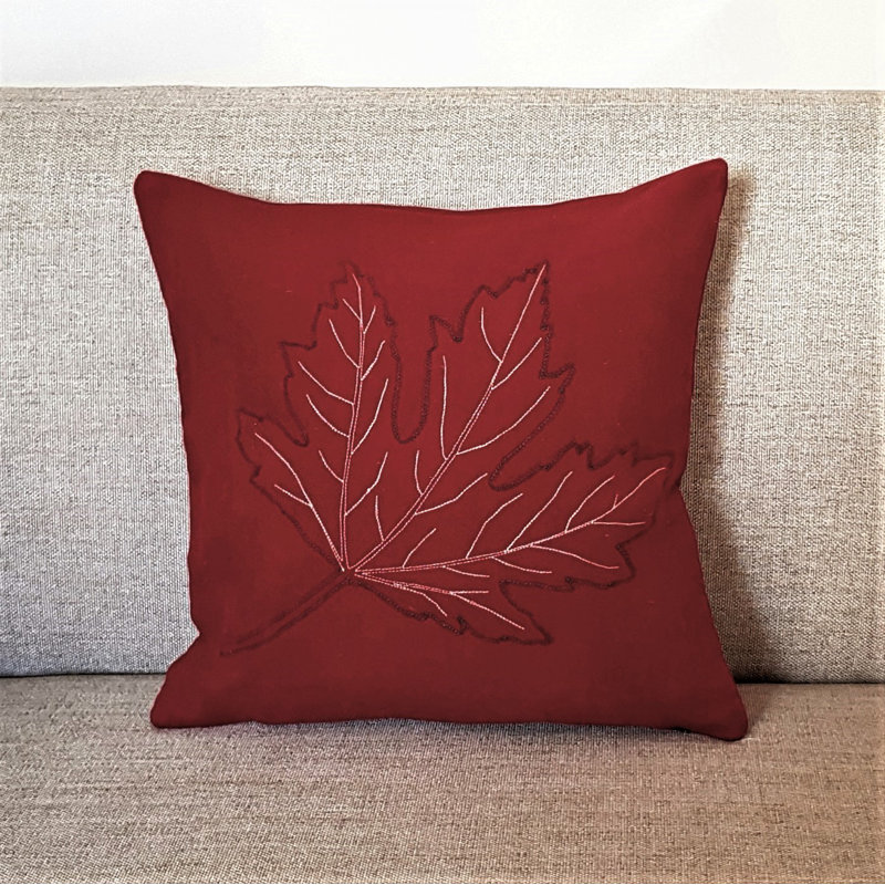 Maghull Floral Square Cushion, Red