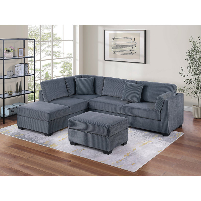 Ensemble de canapé modulaire Contemporary, Gris foncé